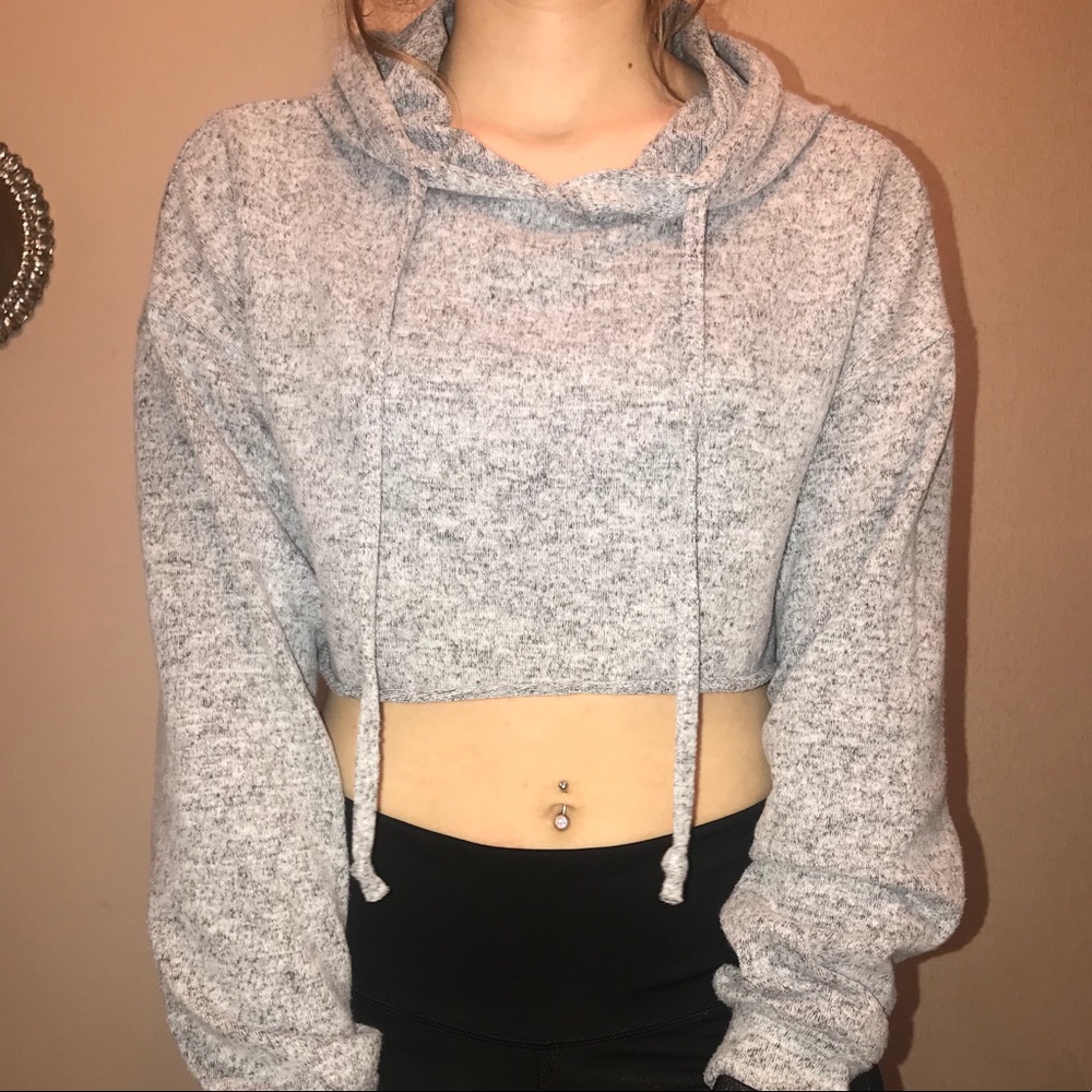 Sweater Crop Top w/ Hood